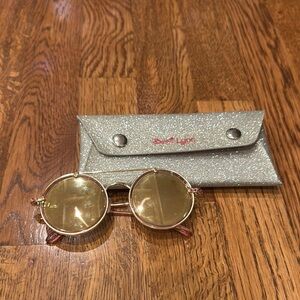 Bari Lynn Girl’s Gold Round Sunglasses